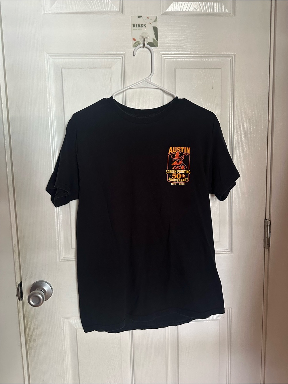 Gildan Black Short-Sleeve Tee with Orange & Yellow Austin Print